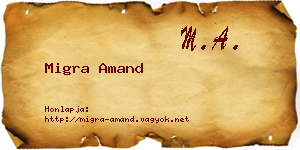 Migra Amand névjegykártya